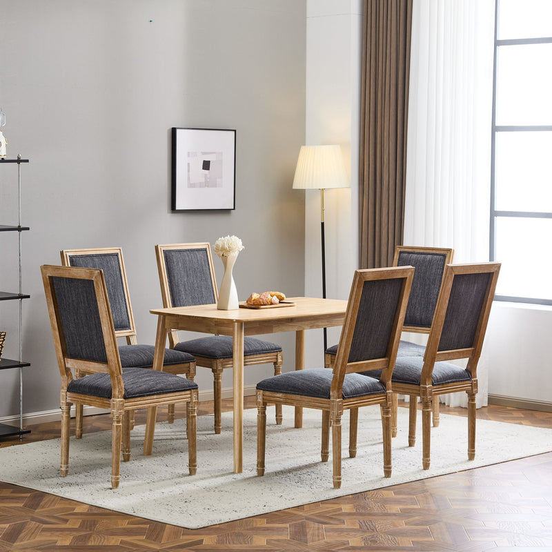French Country Style Dining Chair With Upholstered Seating And Fluted Legs - R&R Furniture Gallery (Fountain Valley, CA)