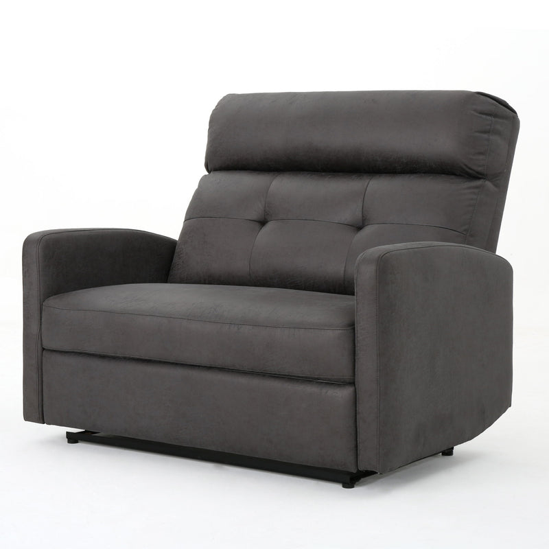Alma - Contemporary Upholstered Loveseat Recliner - Slate - R&R Furniture Gallery (Fountain Valley, CA)