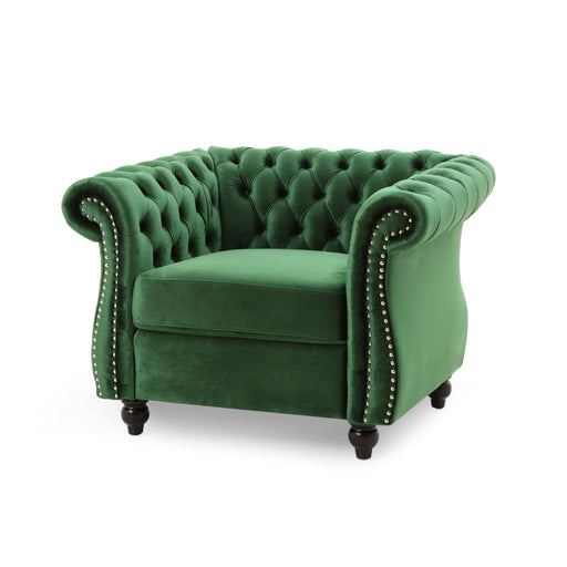 Nexuson - Upholstered Chesterfield Chair With Deep Tufted And Nailhead Trim - R&R Furniture Gallery (Fountain Valley, CA)
