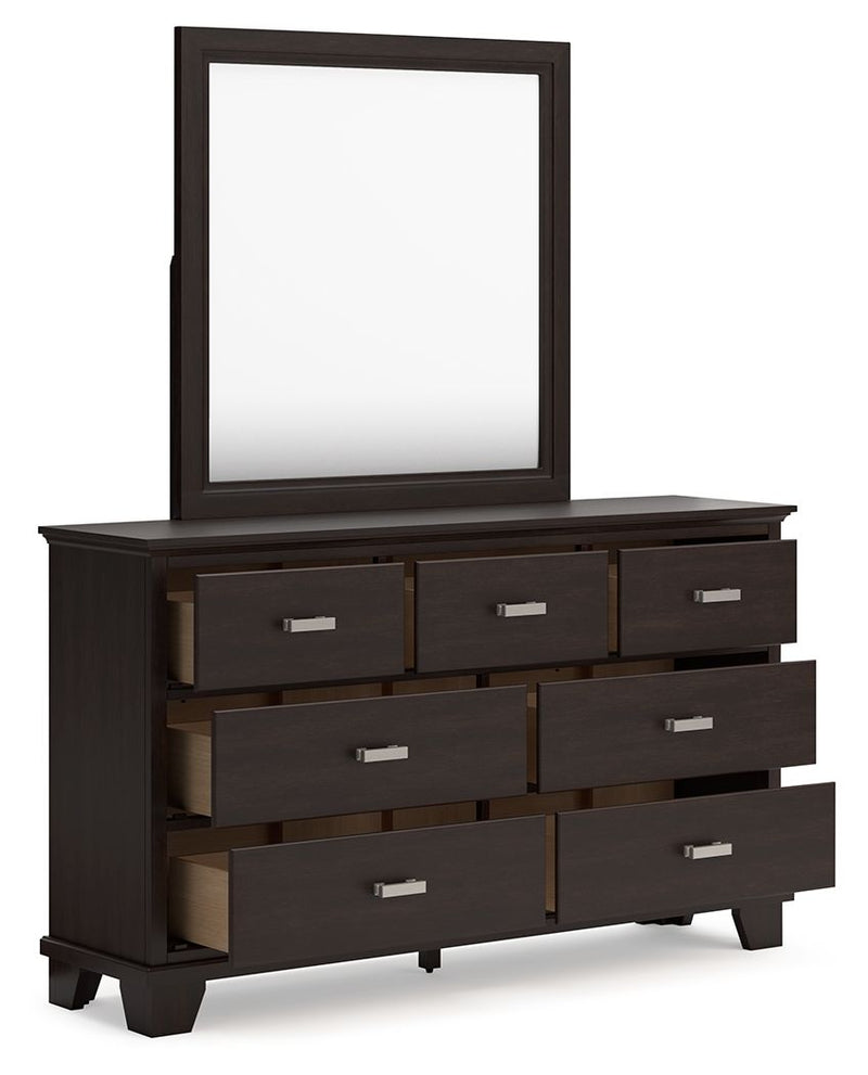 Covetown - Dresser And Mirror - Dark Brown - R&R Furniture Gallery (Fountain Valley, CA)