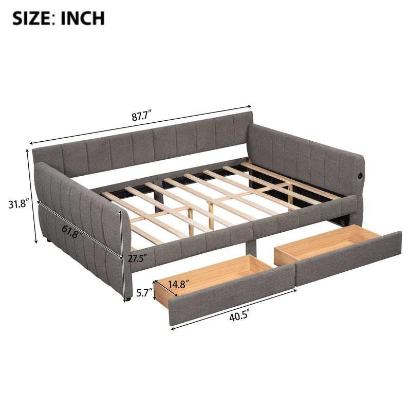 Upholstered Platform Bed With USB Charging - R&R Furniture Gallery (Fountain Valley, CA)