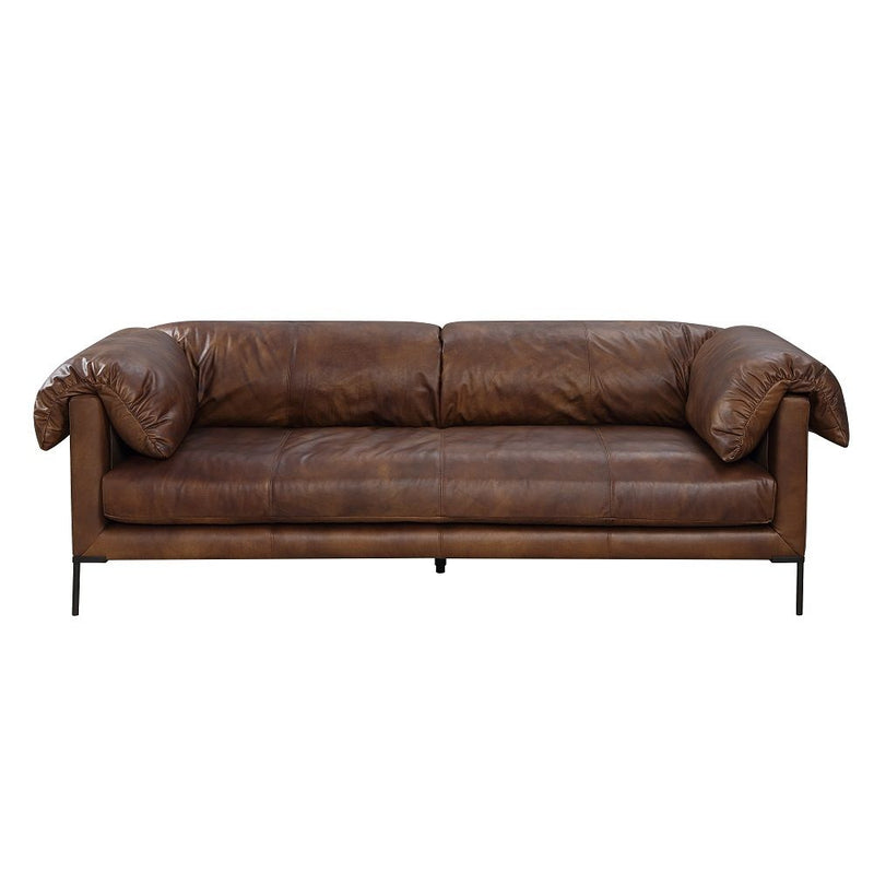 Jaron - Sofa - Mocha Top Grain Leather - R&R Furniture Gallery (Fountain Valley, CA)