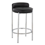 Lumi Source Chloe contemporary counter stool set with sleek modern design and wooden legs, set of two for kitchen or bar area.
