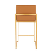 Pair of Lumi Source Fuji contemporary high back barstools with sleek design, set of two, ideal for modern kitchen or bar seating.