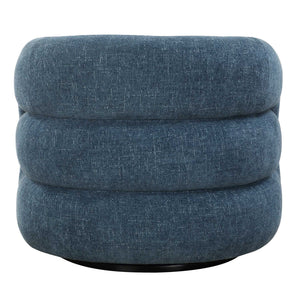 Junie - Swivel Barrel Chair - Blue