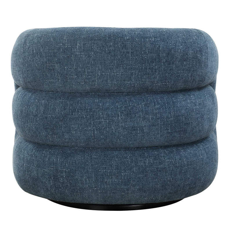 Junie - Swivel Barrel Chair - Blue
