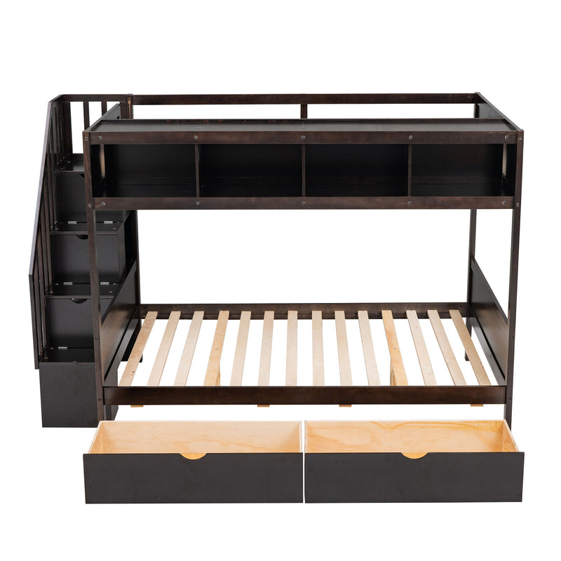 Bunk Bed With Shelfs, Storage Staircase And 2 Drawers - R&R Furniture Gallery (Fountain Valley, CA)