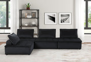 Lilola Home Anna stylish sectional sofa with matching ottoman, stationary sectional with plush fabric and modern design.