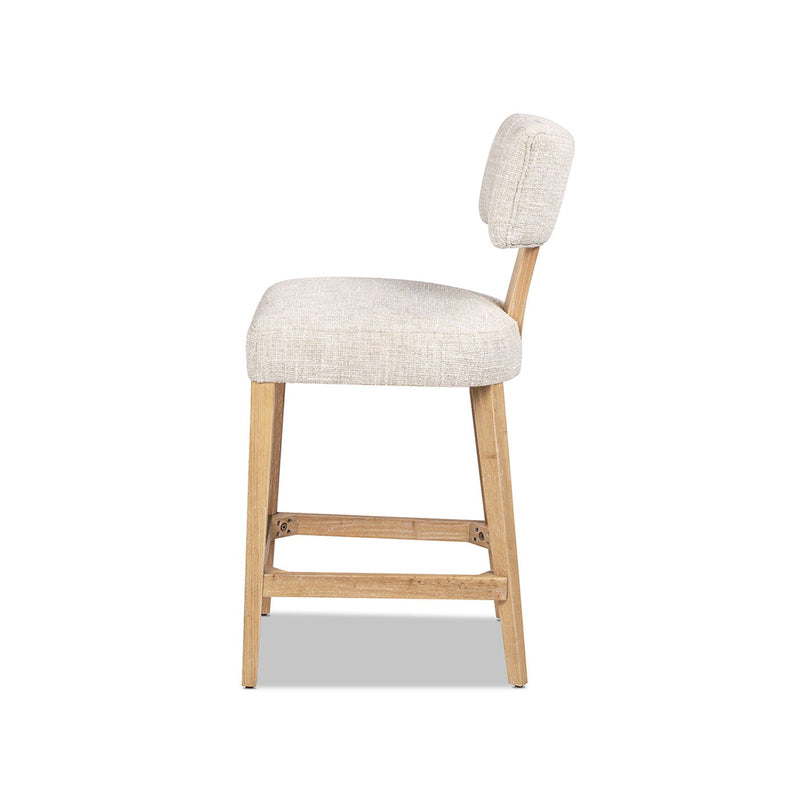 Penny - Round Arched Upholstered Counter Stool (Set of 2) - Travertine Beige - R&R Furniture Gallery (Fountain Valley, CA)