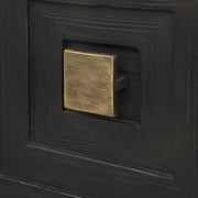 Uttermost Aiken accent cabinet with a sleek wooden finish and modern design, featuring storage drawers and decorative hardware.