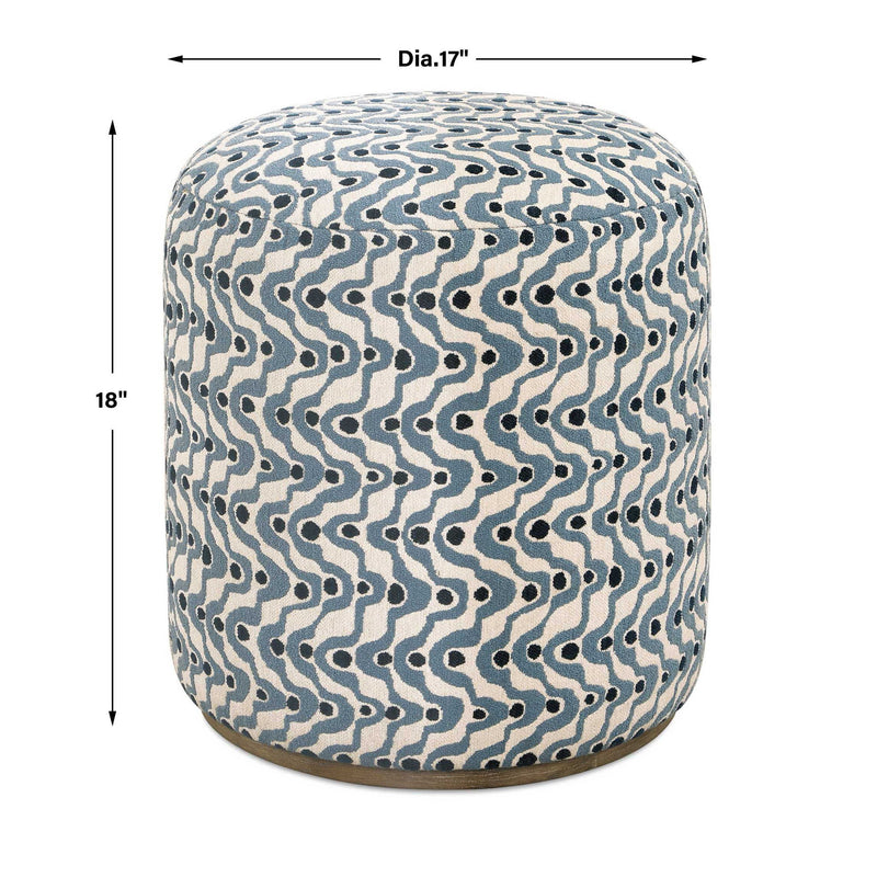 Cas - Fabric Ottoman - Blue