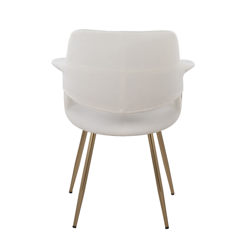 Pair of vintage glam art deco chairs by Lumi Source, featuring stylish curves and intricate detailing in a set of two.