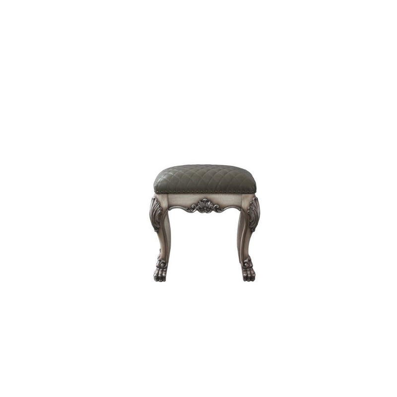 Dresden - Vanity Stool - Vintage Bone White & Synthetic Leather - R&R Furniture Gallery (Fountain Valley, CA)