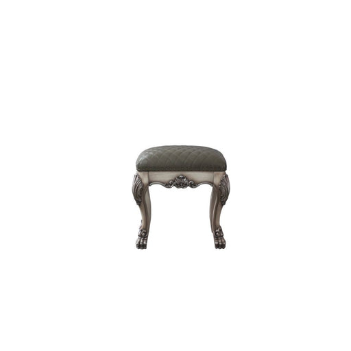 Dresden - Vanity Stool - Vintage Bone White & Synthetic Leather - R&R Furniture Gallery (Fountain Valley, CA)