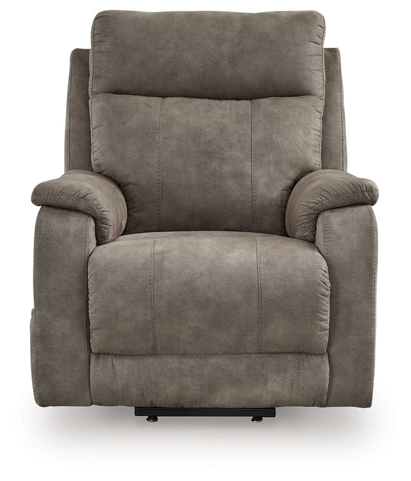 Signature Design by Ashley Crestmeade Power Lift Recliner in plush upholstery with a supportive back and armrests.
