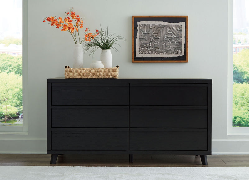 Danziar - Six Drawer Dresser - Black - R&R Furniture Gallery (Fountain Valley, CA)