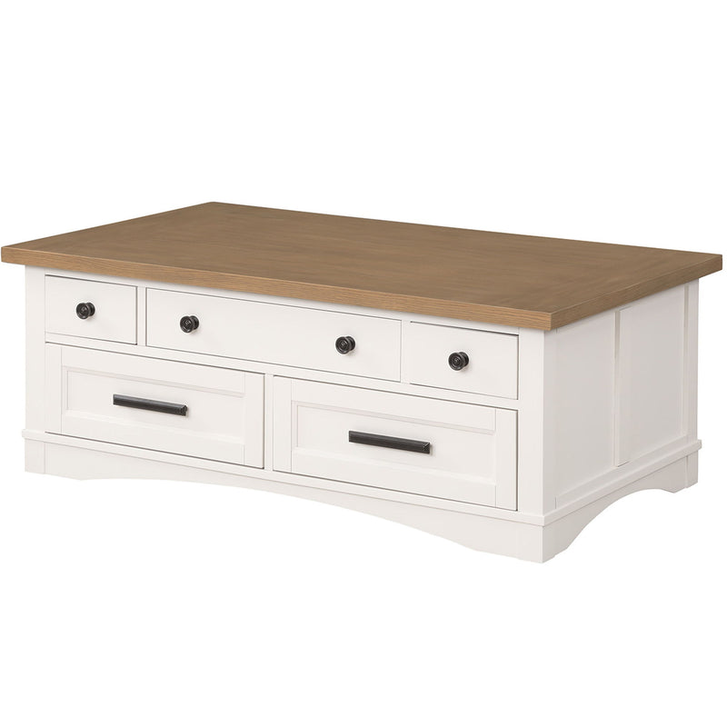 Americana Modern - Cocktail Table With Lift Top - Cotton - R&R Furniture Gallery (Fountain Valley, CA)