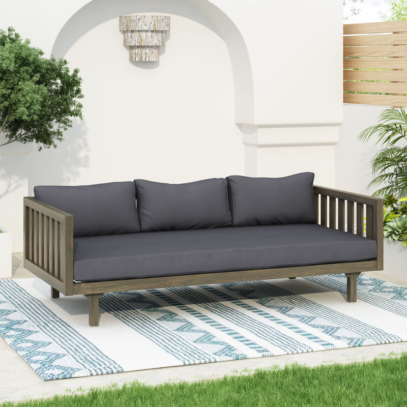 Claremont - 3 Seater Daybed Teak Acacia Wood Water Resistant Cushions - R&R Furniture Gallery (Fountain Valley, CA)