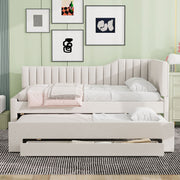 Upholstered Daybed With Trundle And 3 Drawers - R&R Furniture Gallery (Fountain Valley, CA)