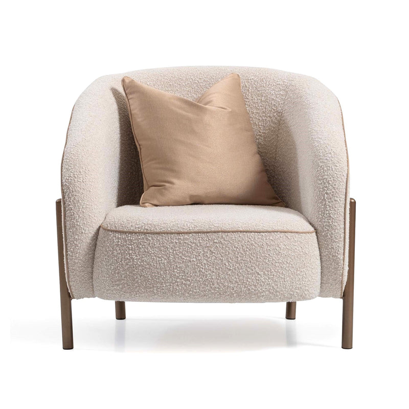 Lisbon - Accent Chair - Oyster / Matte Bronze - R&R Furniture Gallery (Fountain Valley, CA)