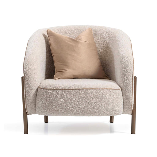 Lisbon - Accent Chair - Oyster / Matte Bronze - R&R Furniture Gallery (Fountain Valley, CA)