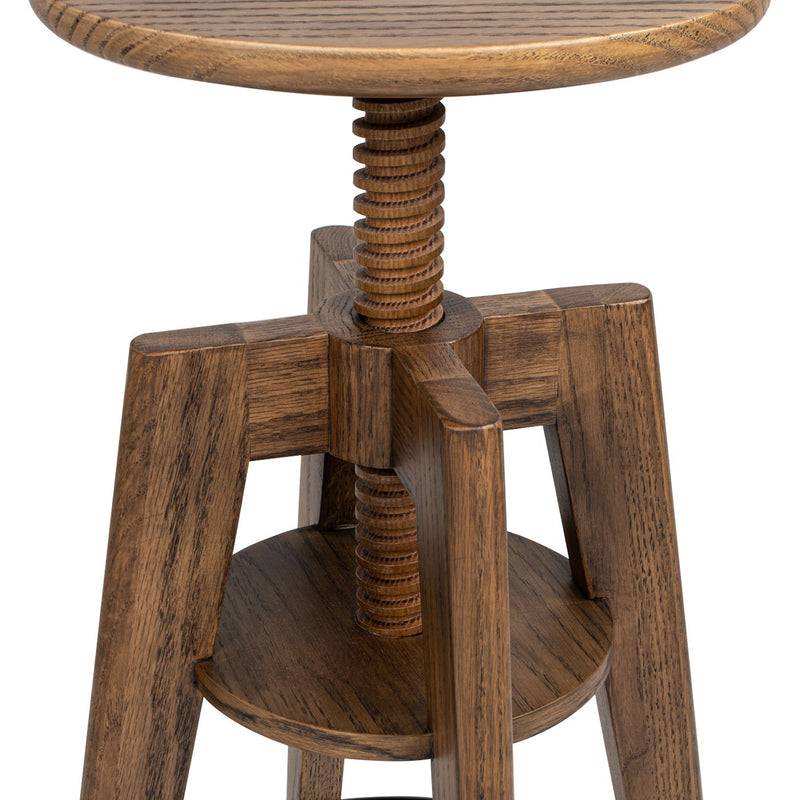 Spencer - Minimalist Oak Adjustable Bar Counter Stool - Walnut Brown Oak - R&R Furniture Gallery (Fountain Valley, CA)