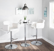 Lumi Source Stout contemporary adjustable barstool with swivel, bar height 28-30 inches, featuring modern design and cushioned seat.