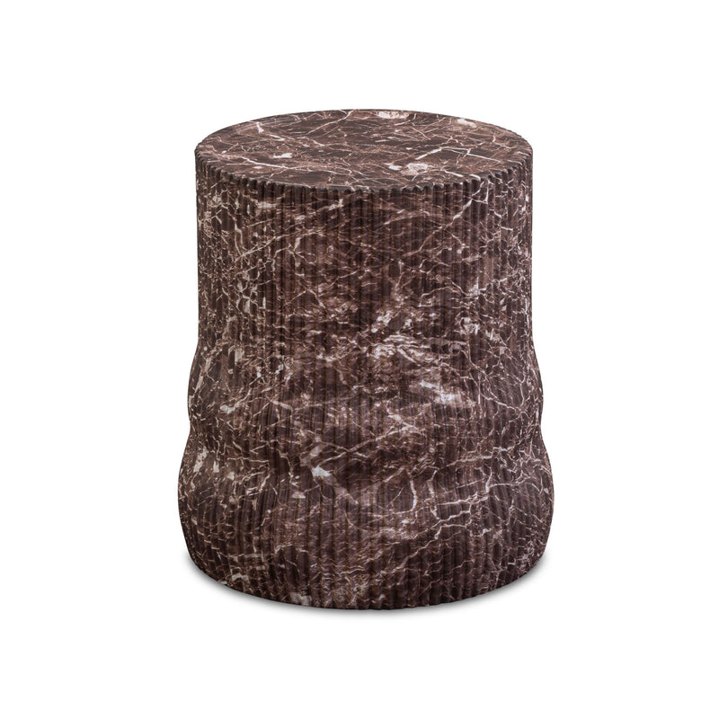 Cilla - Faux Levanto Marble Indoor/Outdoor Concrete Side Table - Red - R&R Furniture Gallery (Fountain Valley, CA)