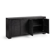 Classic Home Bristol 4-door buffet cabinet with wood finish, featuring sleek doors and ample storage space.
