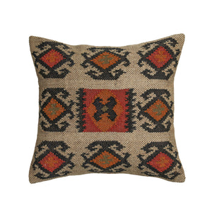 Terra - 20" Square Wool and Jute Kilim Throw Pillow - Clay - R&R Furniture Gallery (Fountain Valley, CA)