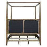 Queen Canopy Bed Frame With Upholstered Headboard - Brown - R&R Furniture Gallery (Fountain Valley, CA)