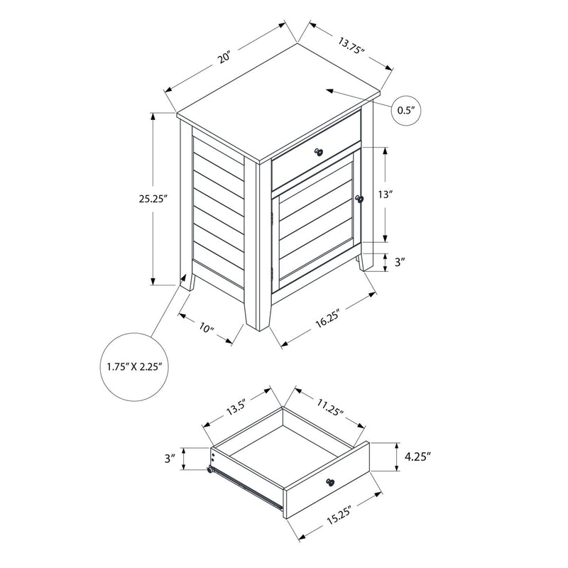 Accent Nightstand, Storage Drawer, Transitional - R&R Furniture Gallery (Fountain Valley, CA)
