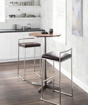Lumi Source Fuji contemporary stackable barstools set featuring sleek design and modern style, shown in a minimalist indoor setting.