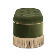 Melinda - Oval Tufted Bullion Fringe Storage Bench - R&R Furniture Gallery (Fountain Valley, CA)