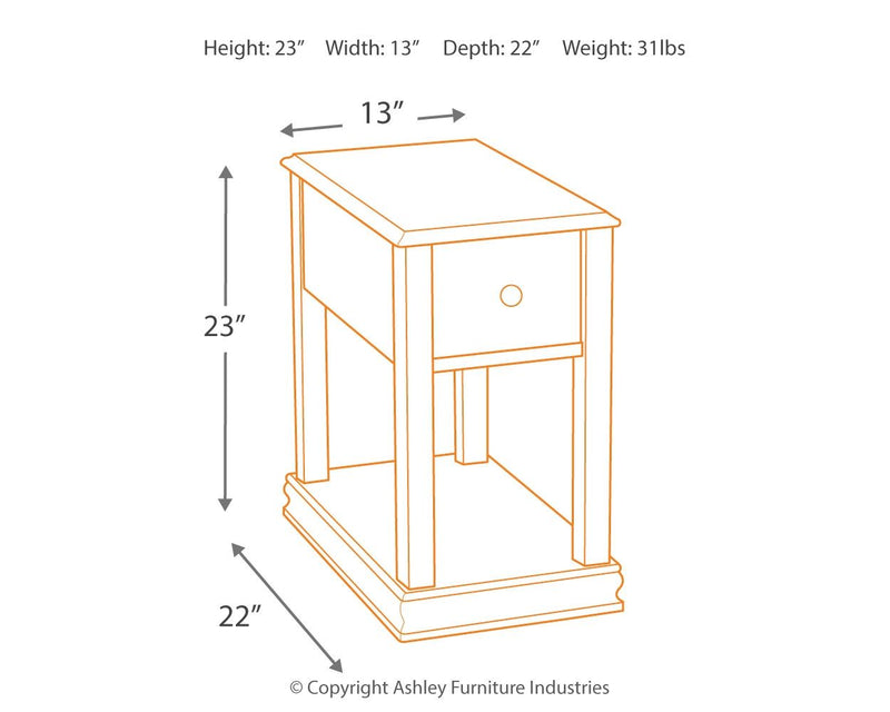 Breegin - Chair Side End Table - Removable Tray - Brown - R&R Furniture Gallery (Fountain Valley, CA)