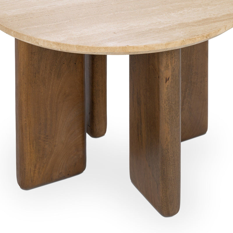 Idella - Travertine Round Table - R&R Furniture Gallery (Fountain Valley, CA)