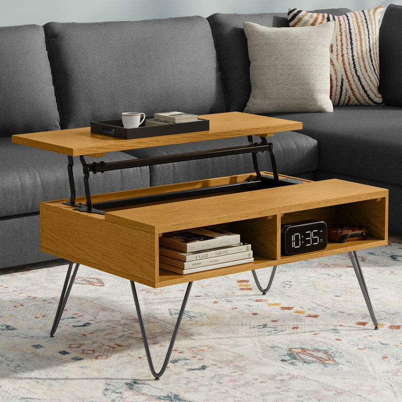 Hunter - Lift Top Coffee With Hidden Storage - Oak - R&R Furniture Gallery (Fountain Valley, CA)