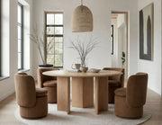Masuda - Modern Natural Ash Round Dining Table — view 5