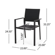 Baird - Outdoor Mesh And Aluminum Dining Chairs - Black - R&R Furniture Gallery (Fountain Valley, CA)
