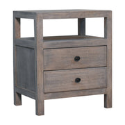 2 Drawer Open Bedside Table - Gray Ash - R&R Furniture Gallery (Fountain Valley, CA)