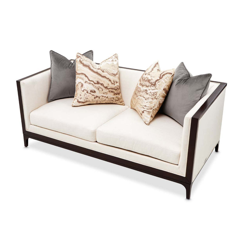 Belmont Place - Loveseat - Cream / Espresso - R&R Furniture Gallery (Fountain Valley, CA)
