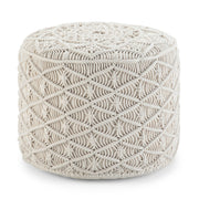 Coates - Round Macrame Pouf - Natural - R&R Furniture Gallery (Fountain Valley, CA)