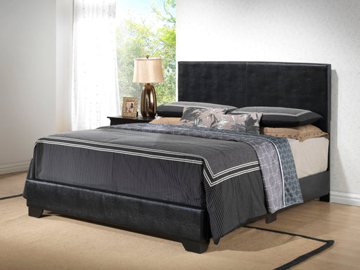 Upholstered platform bed from Glory Furniture with a sleek, modern design, featuring a plush headboard and clean lines for relaxed spaces.