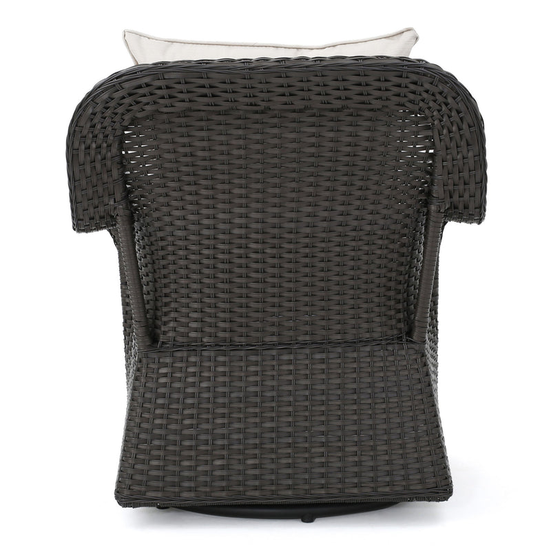 Amaya - Outdoor Swivel Rocker Chair With Water Resistant Cushions - Brown / Beige - R&R Furniture Gallery (Fountain Valley, CA)