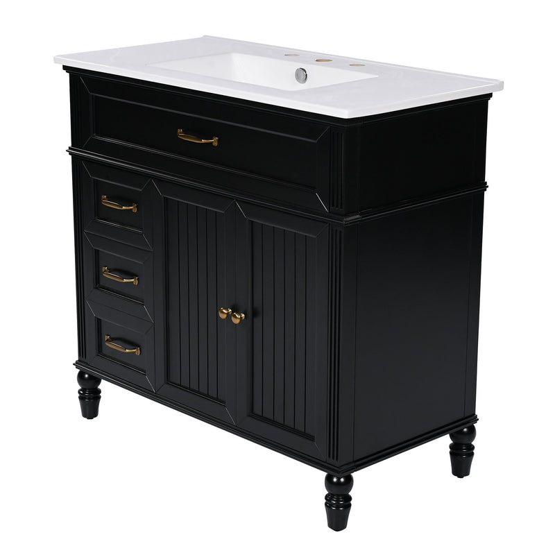 Bathroom Vanity With Sink, Freestanding Cabinet & Drawers