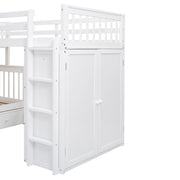 L Shaped Bunk Bed With 3 Drawers, Portable Desk And Wardrobe - R&R Furniture Gallery (Fountain Valley, CA)