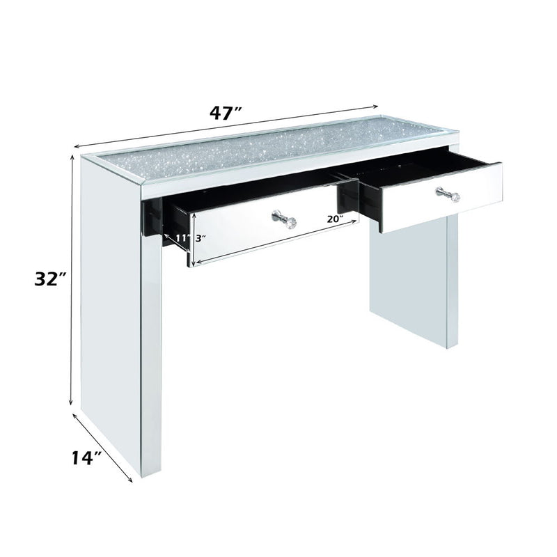 Noralie - 32"H Console Table - Mirrored & Faux Diamonds - R&R Furniture Gallery (Fountain Valley, CA)