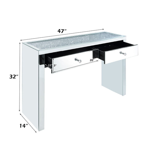 Noralie - 32"H Console Table - Mirrored & Faux Diamonds - R&R Furniture Gallery (Fountain Valley, CA)