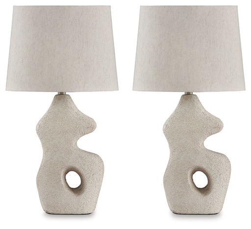 Chadrich - Paper Table Lamp (Set of 2) - Antique Beige - R&R Furniture Gallery (Fountain Valley, CA)