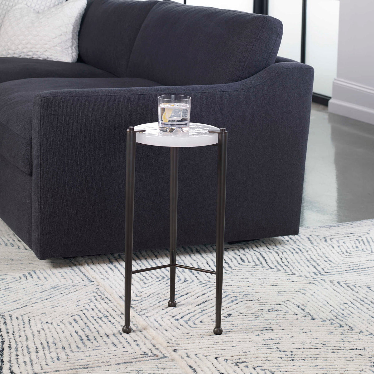 Ames - Drink Table - Bronze / White